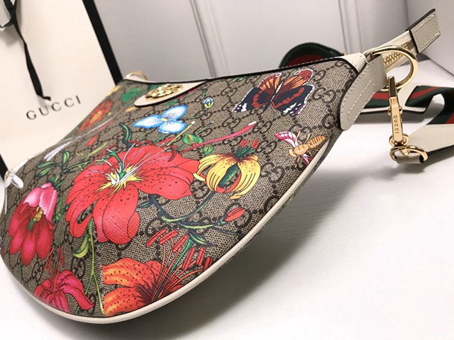 Gucci經典款女包 626509 古馳奢侈品 經典花卉印花 雙G斜挎包 GUCCI單肩包 GUCCI女士肩背包  gqy2981